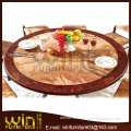 round shape marble top dining table with 6 chairs DS-0968